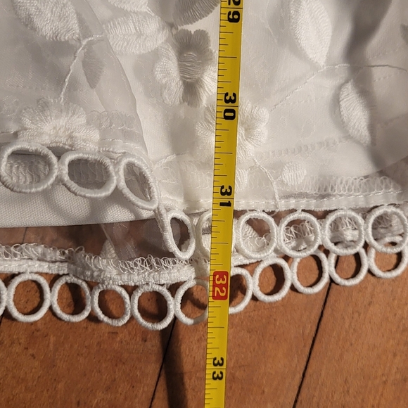 Look So Sweet White Floral Embroidered Organza Mini Dress - Picture 13 of 14